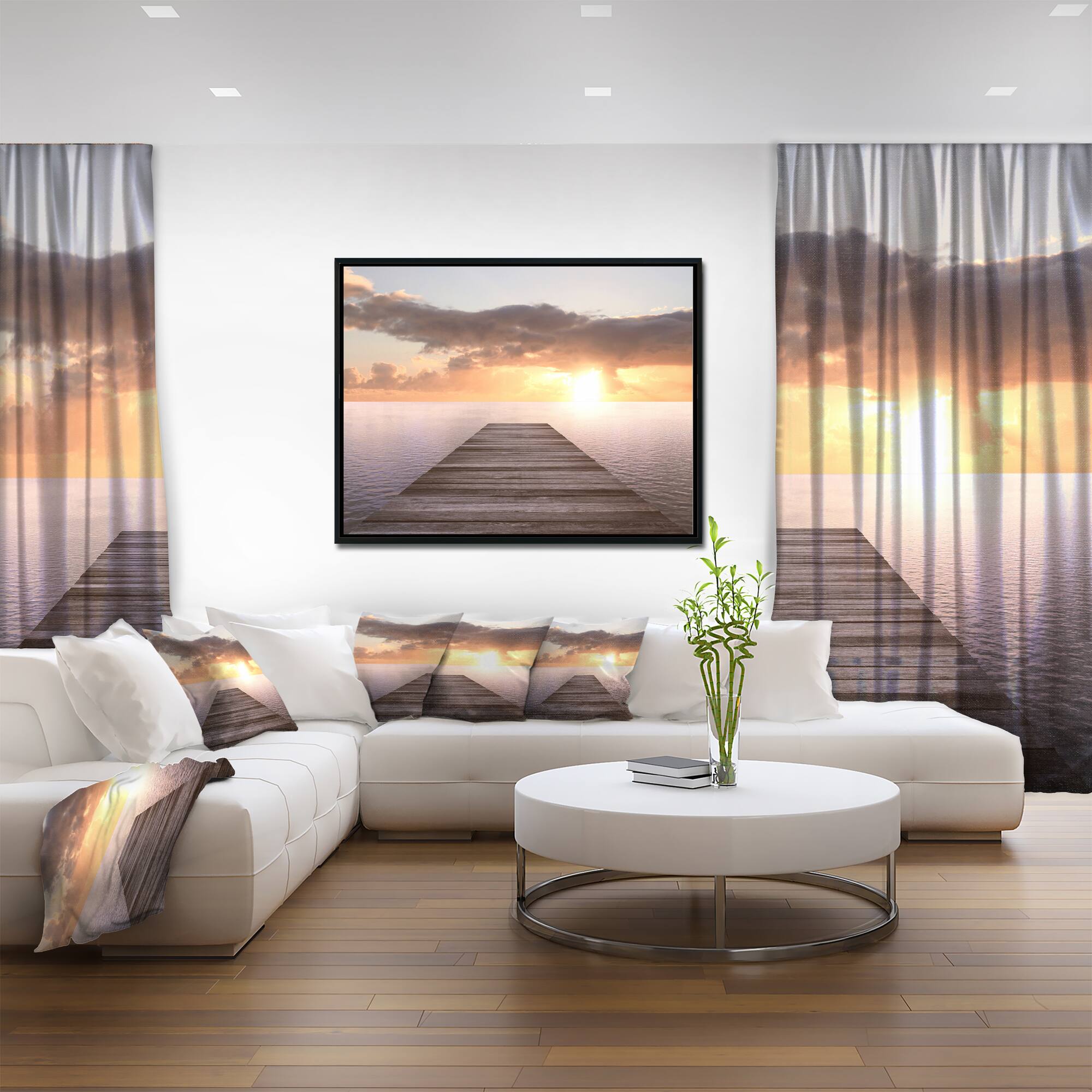 Designart - Yellow Sea and Brown Pier